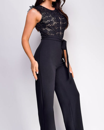 Black Lace Top Jumpsuit