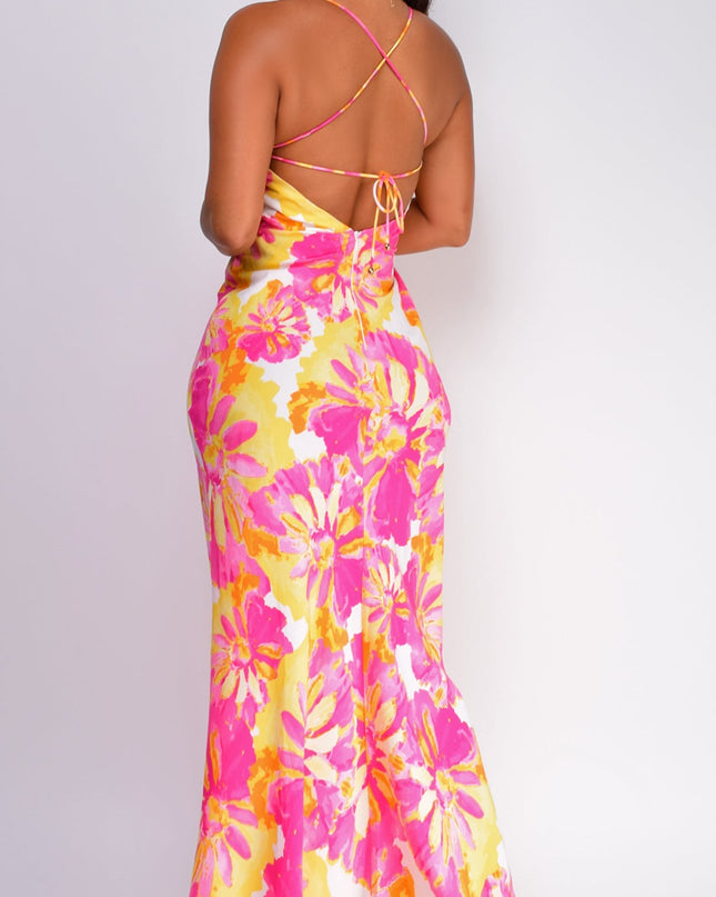 Pink Multi Floral Maxi Dress