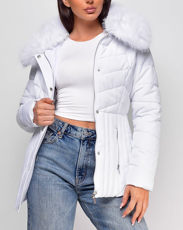 White Veda Puffer Coat