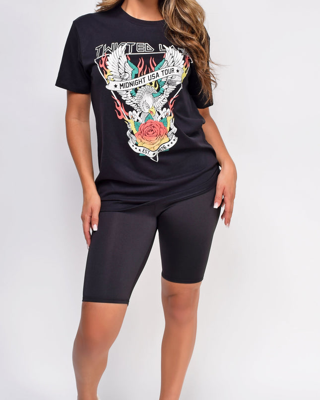 Twisted Love Black Graphic Tee