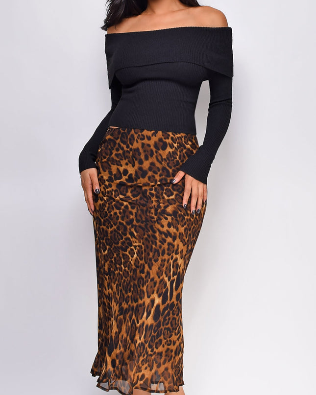 Black Off Shoulder Sweater Top