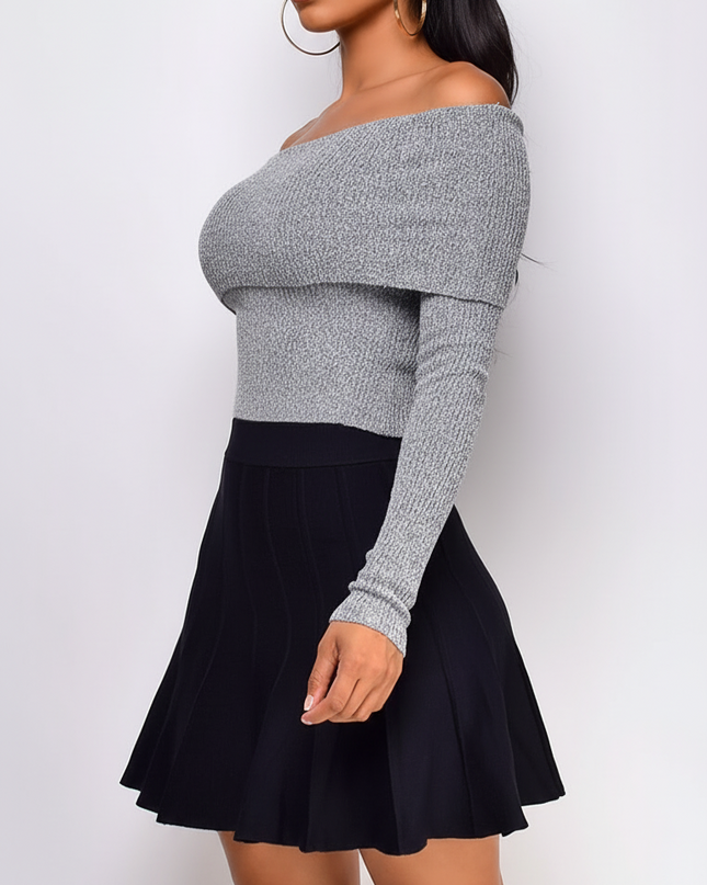 Black Pleated Mini Skirt