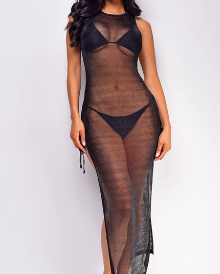 Black Side Slit Cover Up