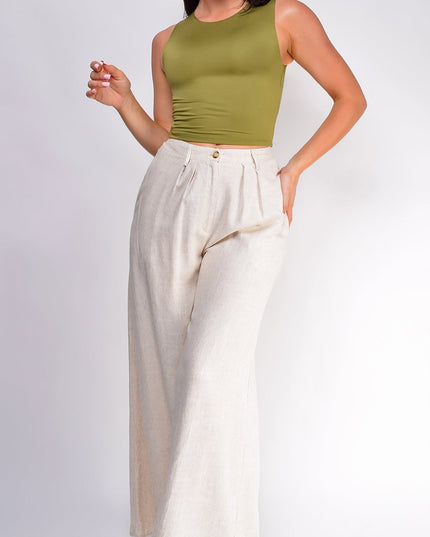 Green Crop Tank Top