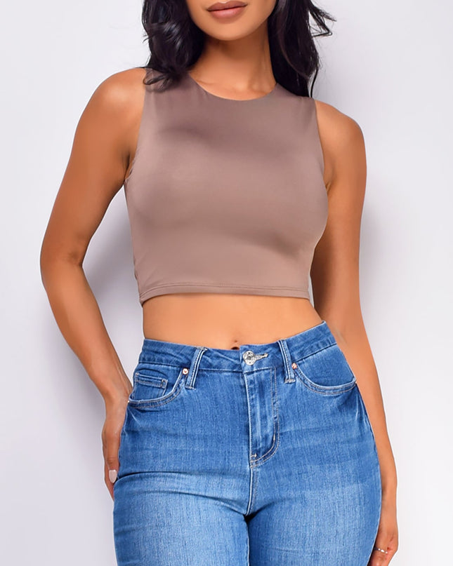 Brown Crop Tank Top
