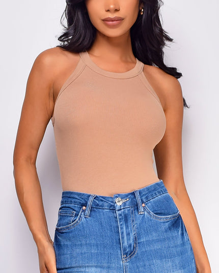 Brown Maria Ribbed Top