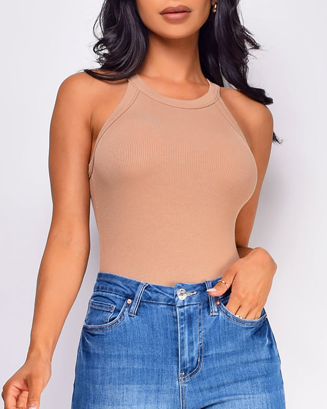 Brown Maria Ribbed Top