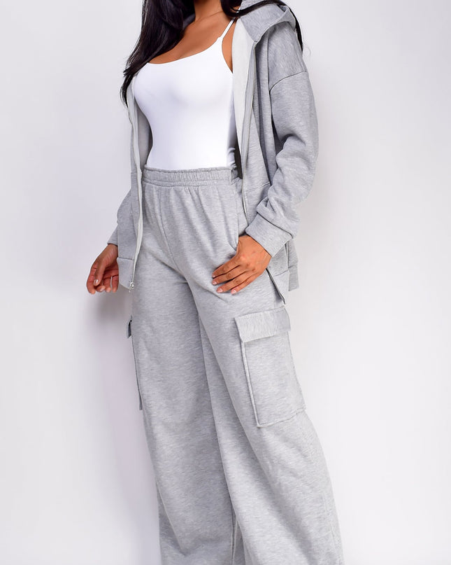 Gray Zip Up Oversized Hoodie