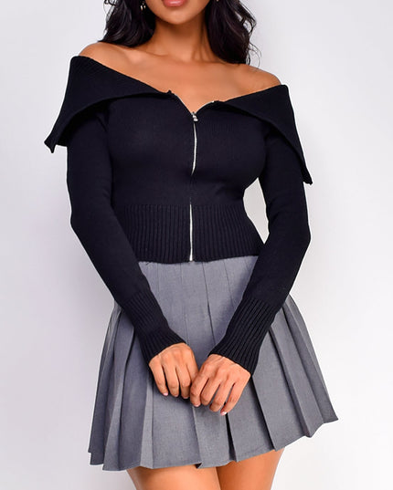 Gray Presley Pleated Skirt