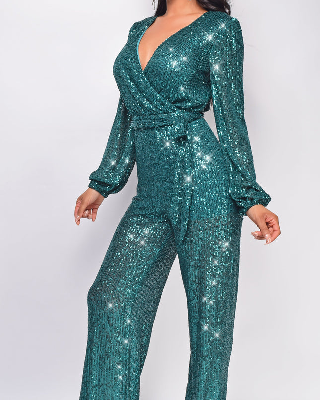 Green Sequin Jumpsuit