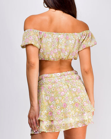 Green Floral Print Set