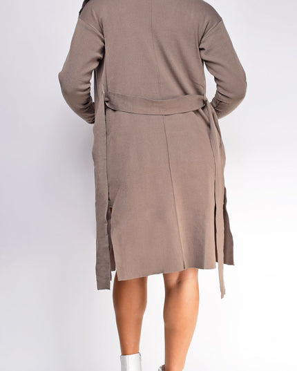 Brown Light Weight Belted Cardigan Coat