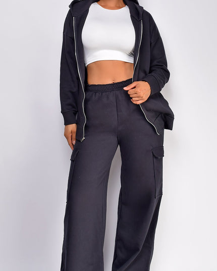 Black Zip Up Oversized Hoodie