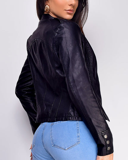 Black Everyday PU Leather Jacket