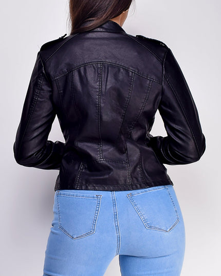 Black Everyday PU Leather Jacket