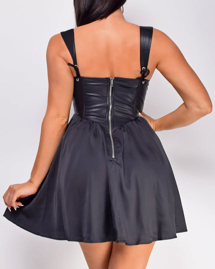 Black Corsette Satin Mini Dress