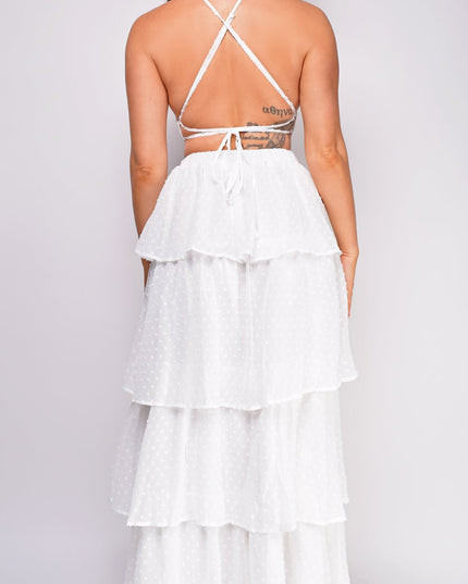 White Tiered Maxi Dress