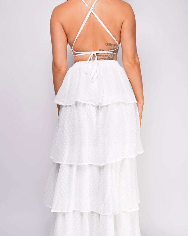 White Tiered Maxi Dress