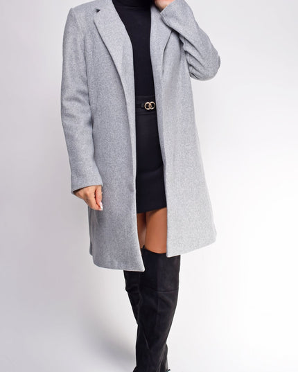 Gray Long Line Coat