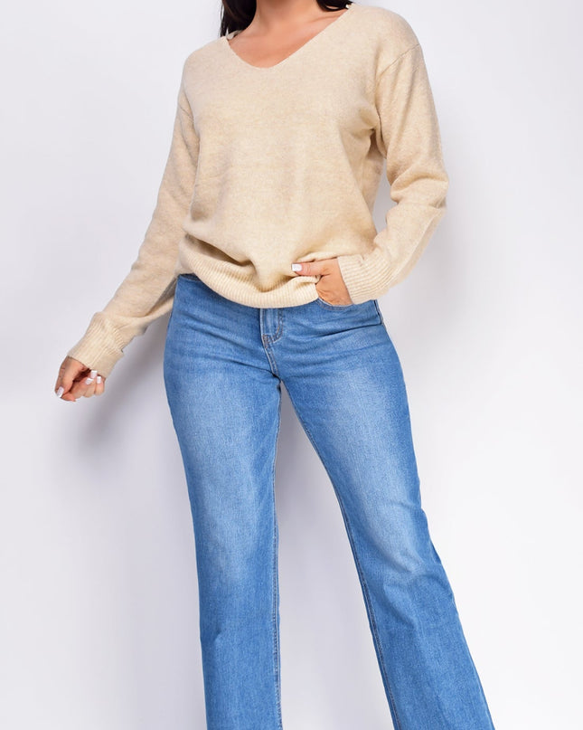 Blue Medium Wash Straight Leg Denim Jeans