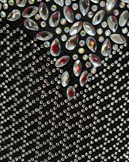 Black Rhinestone Mermaid Maxi Dress