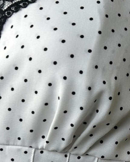 White Polka Dot Lace Halter Top