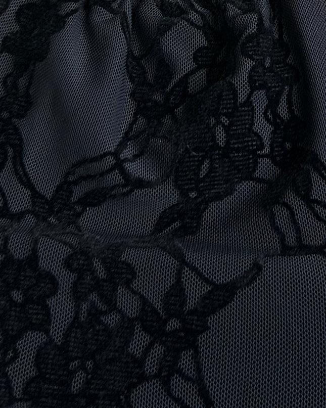 Black Ring Mesh Maxi Dress