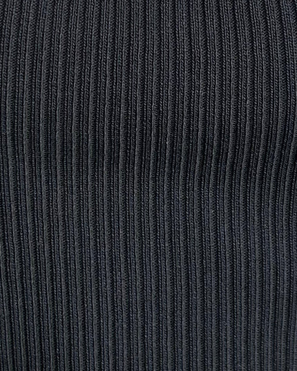 Black Gold Accent Ribbed Midi Dress