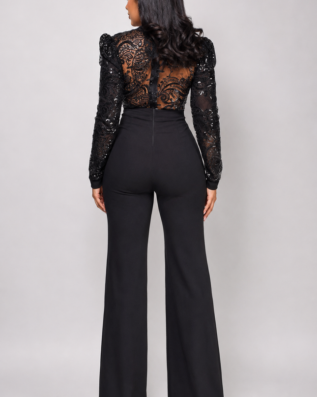 Black Sequin Jumpsuit