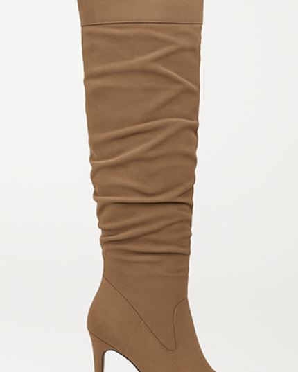 Taupe Knee High Heel Boots