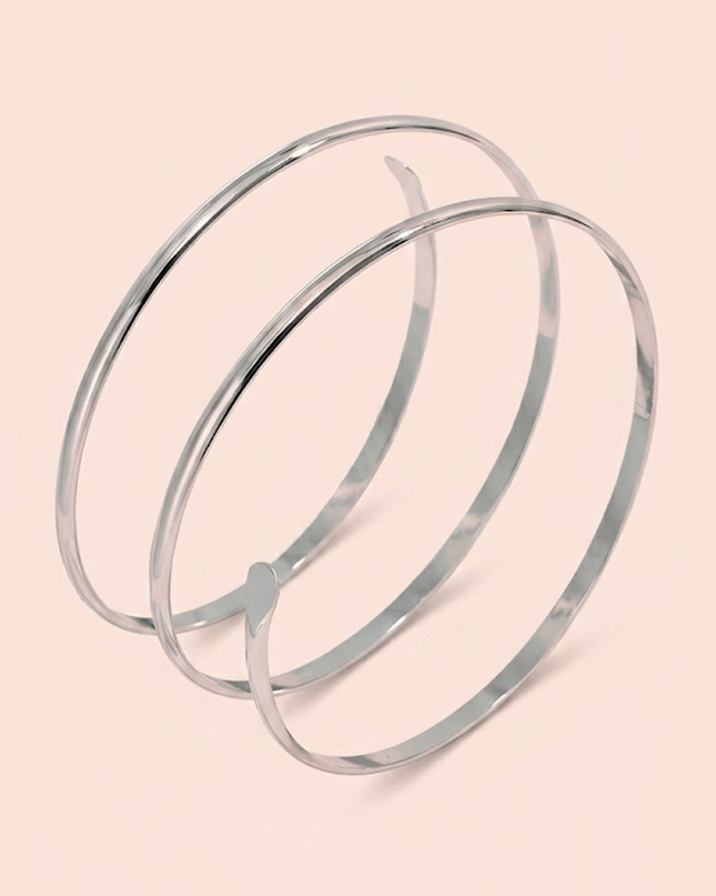 Silver Triple Wrap Arm Cuff Bracelet