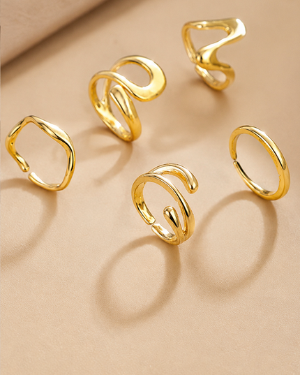 Gold Piece Toe Ring Set