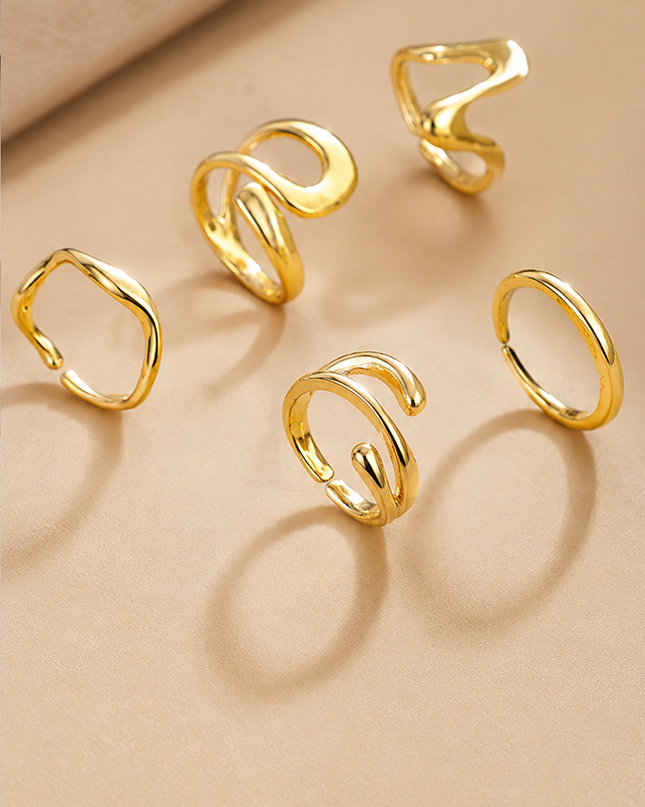 Gold Piece Toe Ring Set