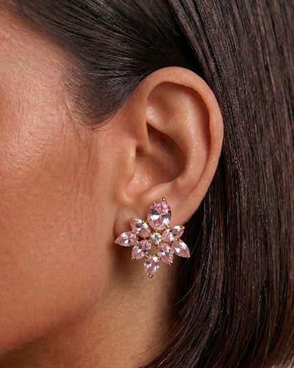 Pink Love Rhinestone Earrings