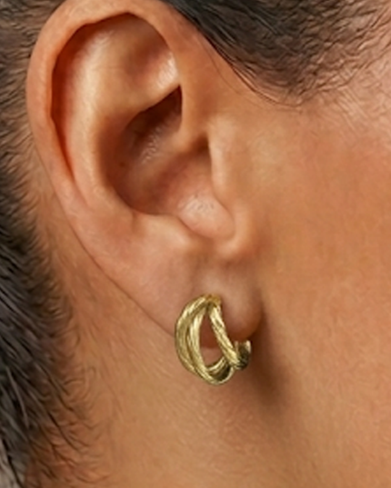 Gold Triple Hoop Earrings