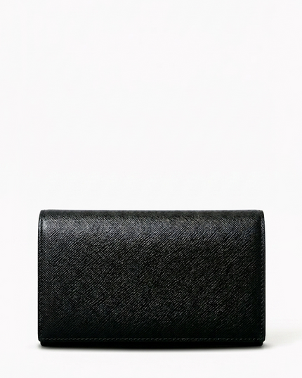Black Faux Leather Clutch Purse