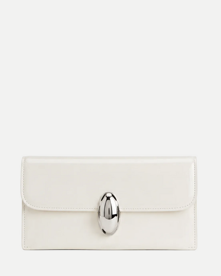 Ivory Glossy Clutch Shoulder Bag