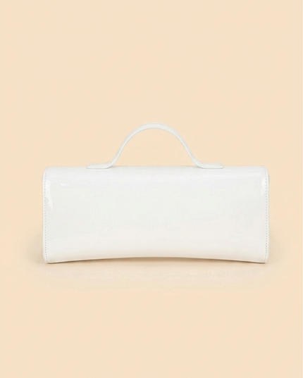 White Faux Leather Clutch Bag