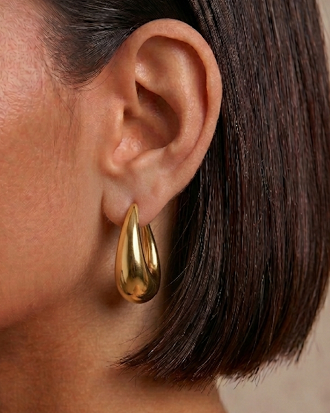 Gold Crescent Elegance Earrings