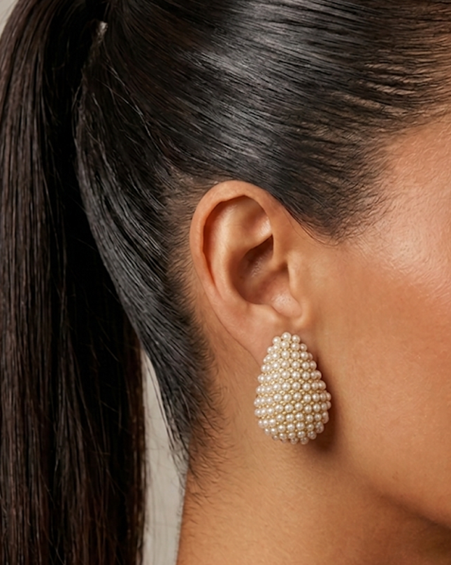 Gold Golden Pearl Earrings