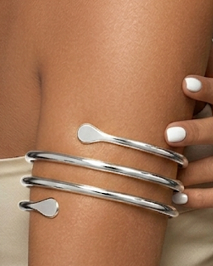 Silver Triple Wrap Arm Cuff Bracelet