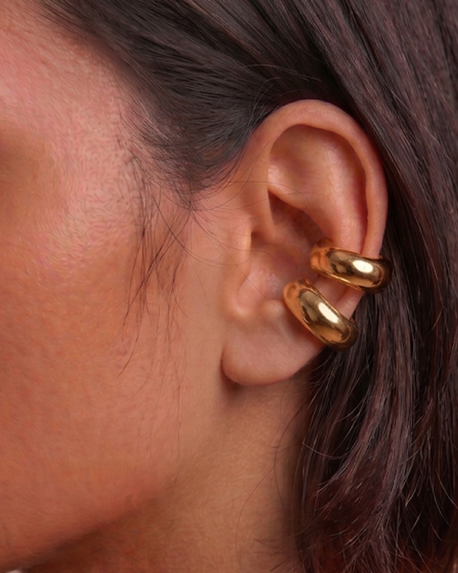Gold Ear Cuff Hoop Single Non-Piercing Earring