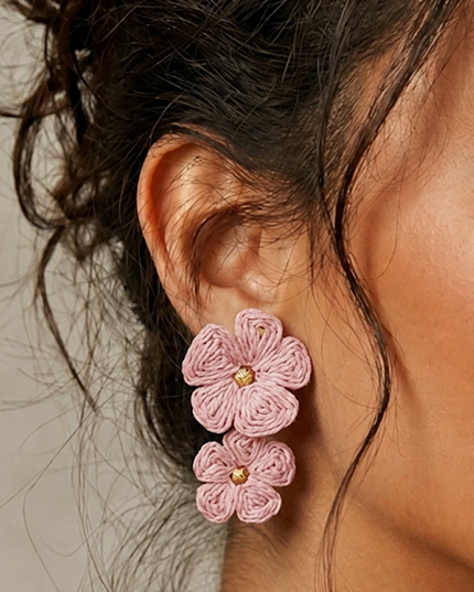 Pink Zia FLower Earrings