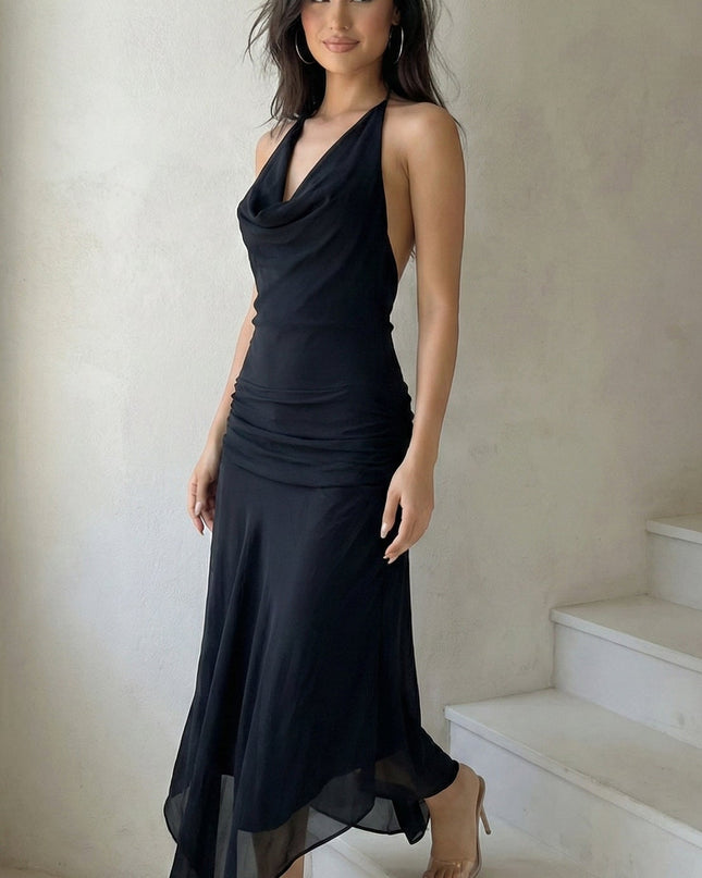 Black Halter Maxi Dress