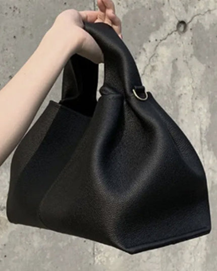 Black Soft PU Leather Handbag