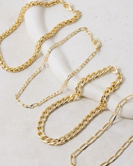 Gold Strand Layered Chain Bracelet Set