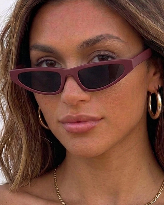 Burgundy Mina Sunglasses