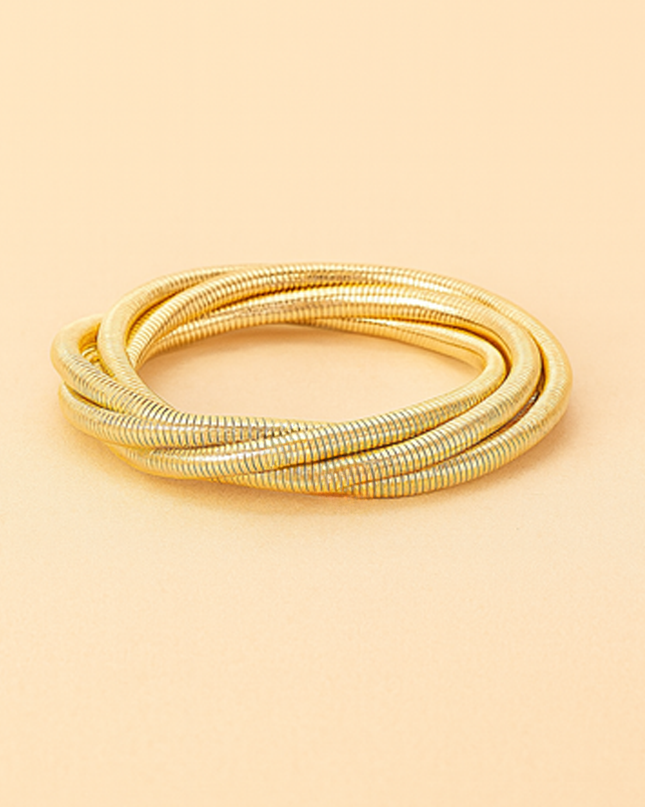 Gold Multi Metal Spring Bracelet