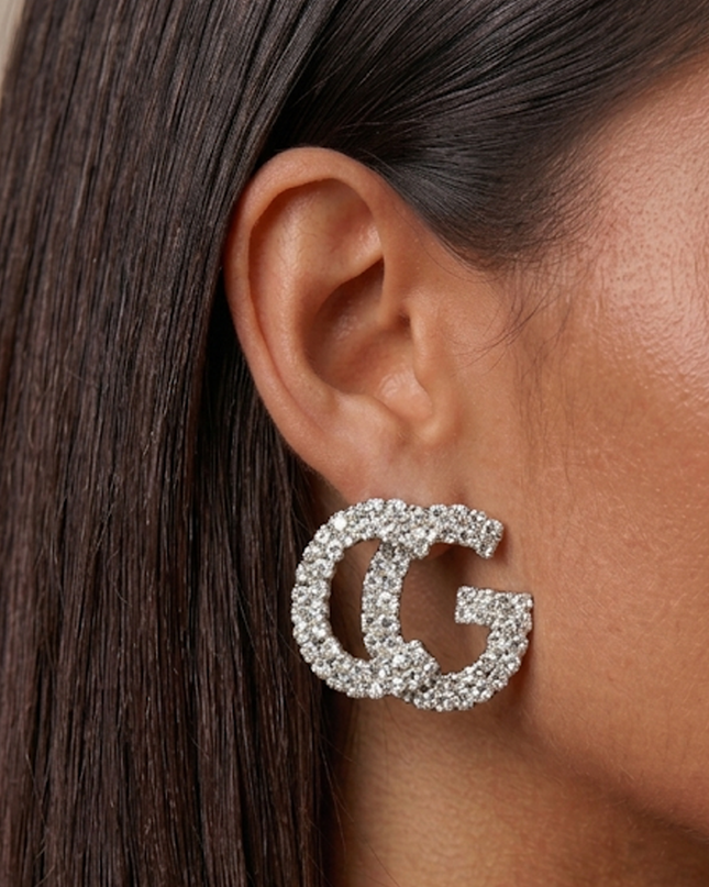 Silver Rhinestone Earrings
