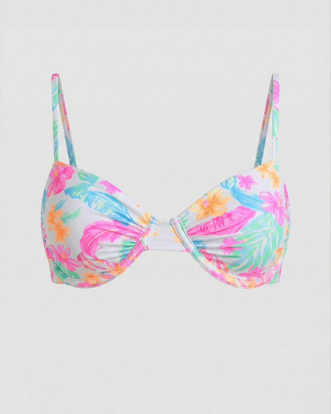 White Multi Tropical Bikini Set